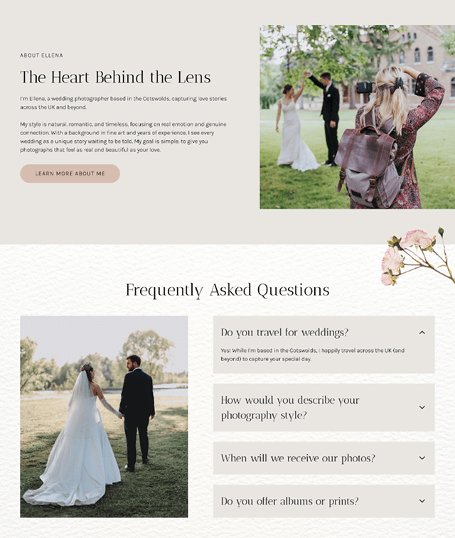 Wedding Photographer Website